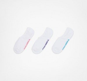 Converse 3-Pack Wordmark Cushion No-Show Socks Hvide | 96408RWCA