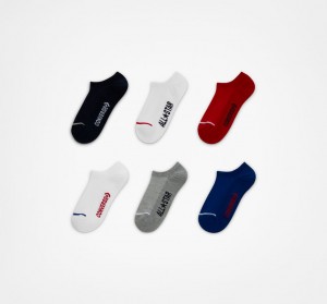 Converse 6-Pack Wordmark No-Show Socks Obsidian | 69247YTLQ