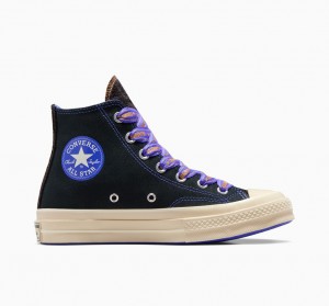 Converse Chuck 70 Ribbon Laces Sort Blå | 06473YVLE