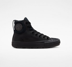 Converse Chuck Taylor All Star Berkshire Boot Læder Sort Sort Grå | 23581OBRD