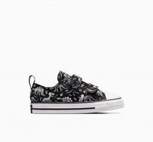 Converse Chuck Taylor All Star Easy-On Dinos Sort Hvide Hvide | 29584ZPEC