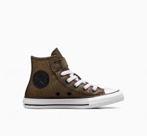 Converse Chuck Taylor All Star Easy On Sparkle Sort Guld Hvide | 64315LUJO