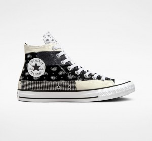 Converse Chuck Taylor All Star Hacked Patterns Sort Hvide | 07326UFWL