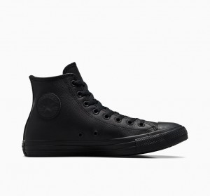 Converse Chuck Taylor All Star Læder Sort | 48367QTJY