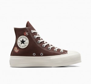 Converse Chuck Taylor All Star Lift Platform Crafted Evolution Brune Lyserød | 23164FHNE