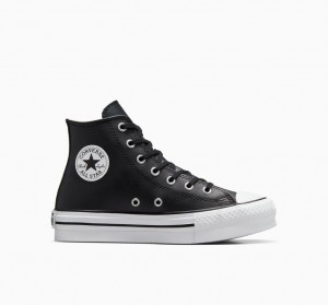 Converse Chuck Taylor All Star Lift Platform Læder Sort Hvide | 20657MBRX