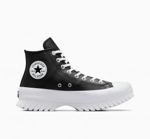 Converse Chuck Taylor All Star Lugged 2.0 Læder Sort Hvide | 21904ECAB