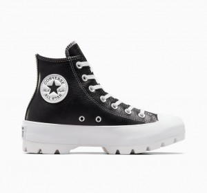 Converse Chuck Taylor All Star Lugged Læder Sort Hvide Hvide | 25317BCFK