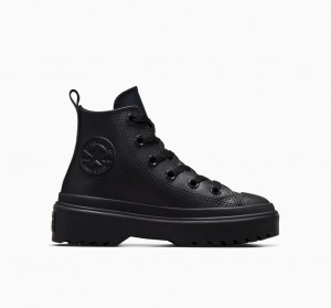 Converse Chuck Taylor All Star Lugged Lift Platform Læder Sort Sort Sort | 30568ZMQA