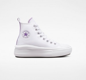 Converse Chuck Taylor All Star Move Platform Hvide Lilla Hvide | 52367UQGP