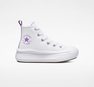 Converse Chuck Taylor All Star Move Platform Hvide Lilla Hvide | 75928JCAQ