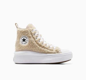 Converse Chuck Taylor All Star Move Platform Sherpa Hvide Sort | 89716LVJR