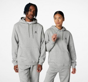 Converse Converse Go-To Embroidered Star Chevron Standard-Fit Fleece Hoodie Grå | 18503WTFI