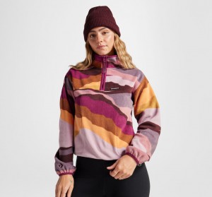 Converse Counter Climate Polar Fleece Abstract Half-Zip Popover Phantom Violet Multi | 82371PXQB