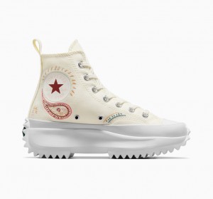 Converse Run Star Hike Platform Crafted Rød Hvide | 65907SDNT