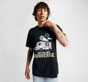 Converse Snow Cone Grafisk Loose-Fit T-Shirt Sort | 51693LIOJ