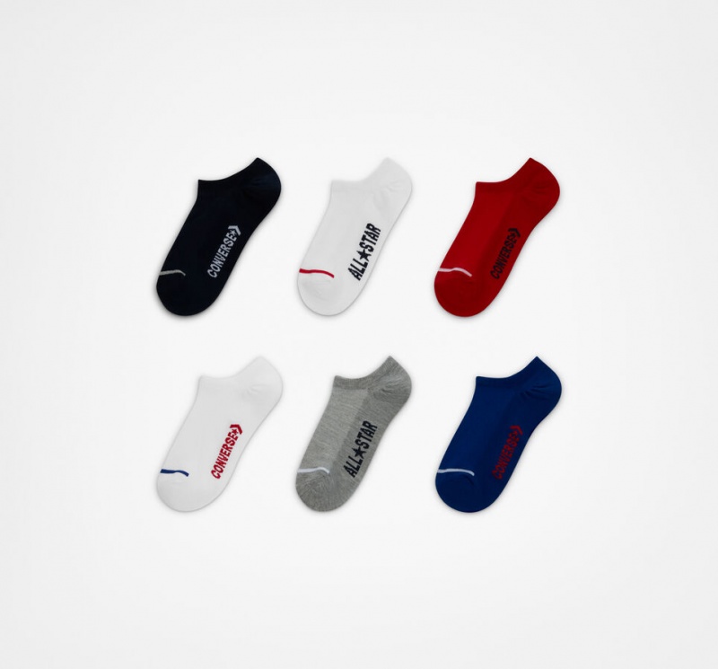 Converse 6-Pack Wordmark No-Show Socks Obsidian | 52814NHTZ