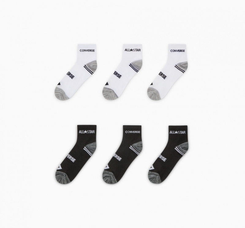 Converse All Star 6-Pack Ankle Socks Hvide Sort | 62143EAWK