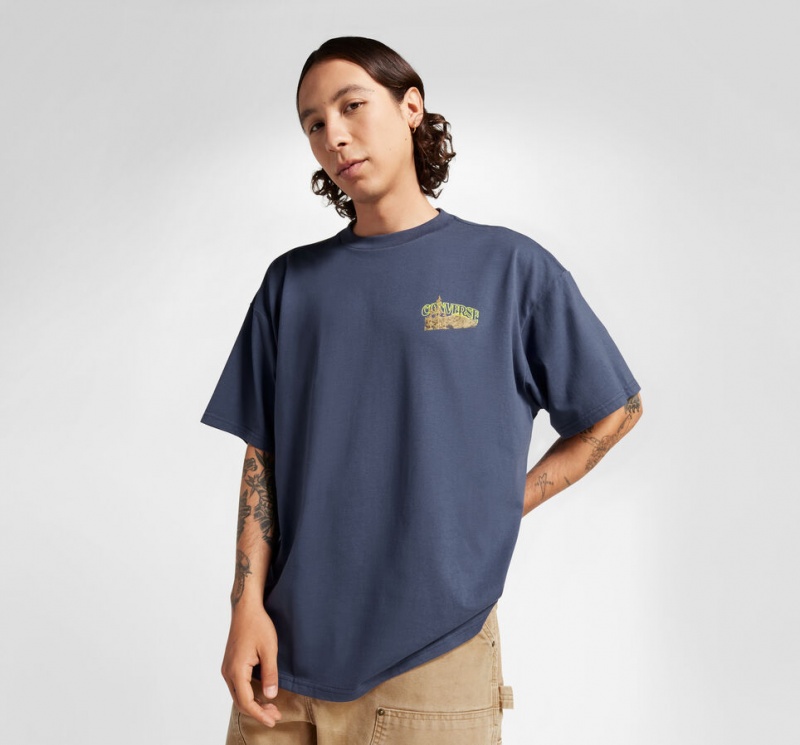 Converse All Star Mountain Remix T-Shirt Blå | 47218BIKH