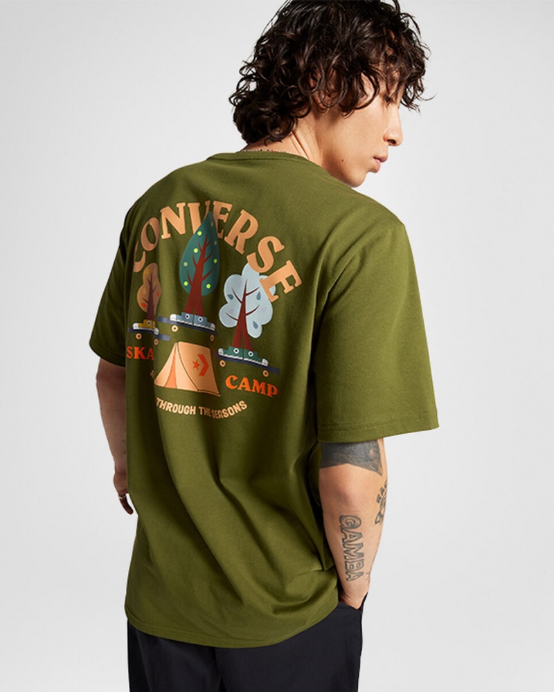 Converse All Star Tree T-shirt Grøn | 08957HNWO