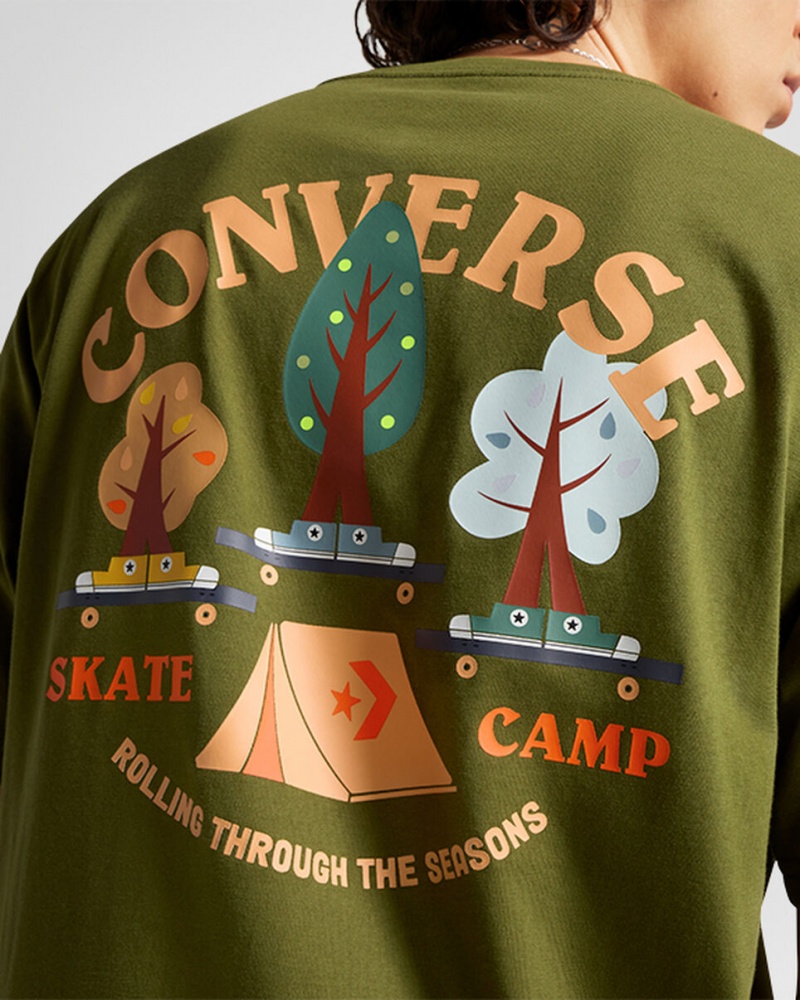 Converse All Star Tree T-shirt Grøn | 08957HNWO