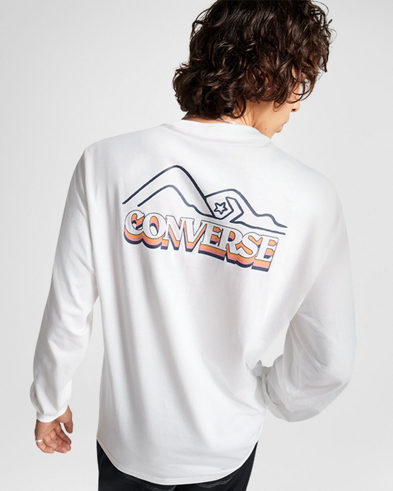 Converse All Star Vinter Chill Long-Sleeve T-Shirt Hvide | 73501CWOX