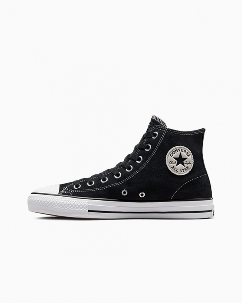 Converse CONS Chuck Taylor All Star Pro Ruskind Sort Sort Hvide | 97062GVIC