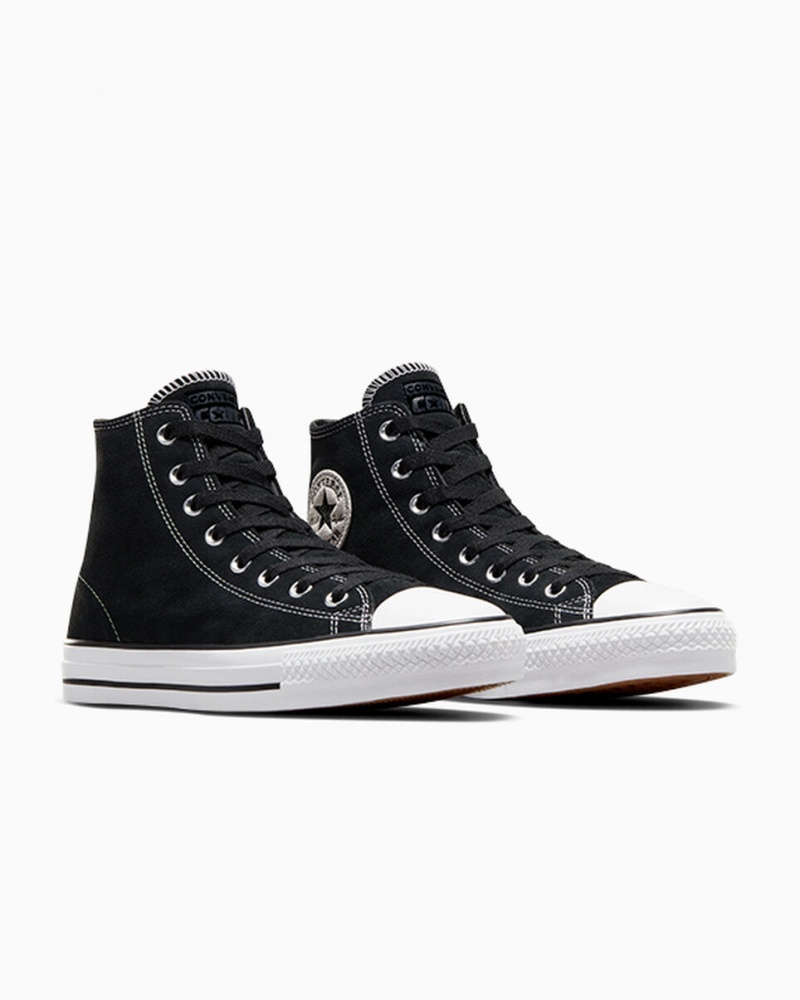 Converse CONS Chuck Taylor All Star Pro Ruskind Sort Sort Hvide | 97062GVIC