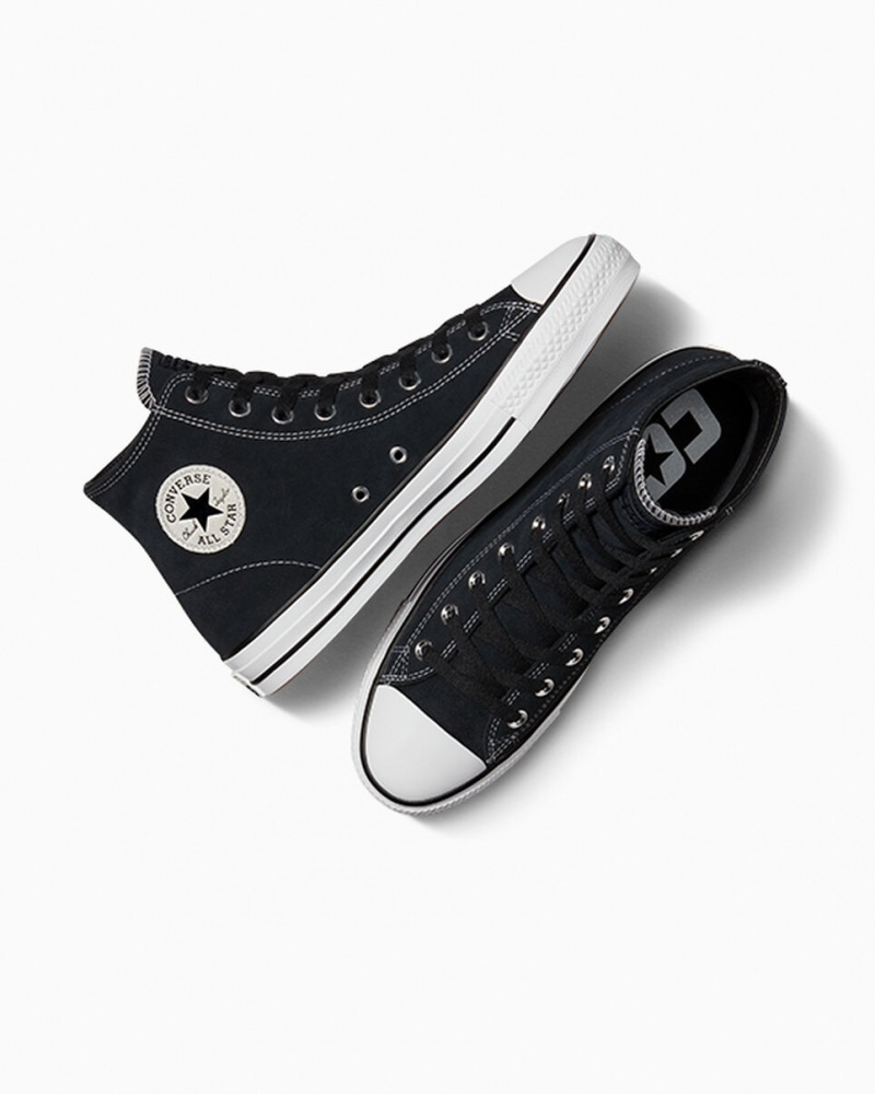 Converse CONS Chuck Taylor All Star Pro Ruskind Sort Sort Hvide | 97062GVIC