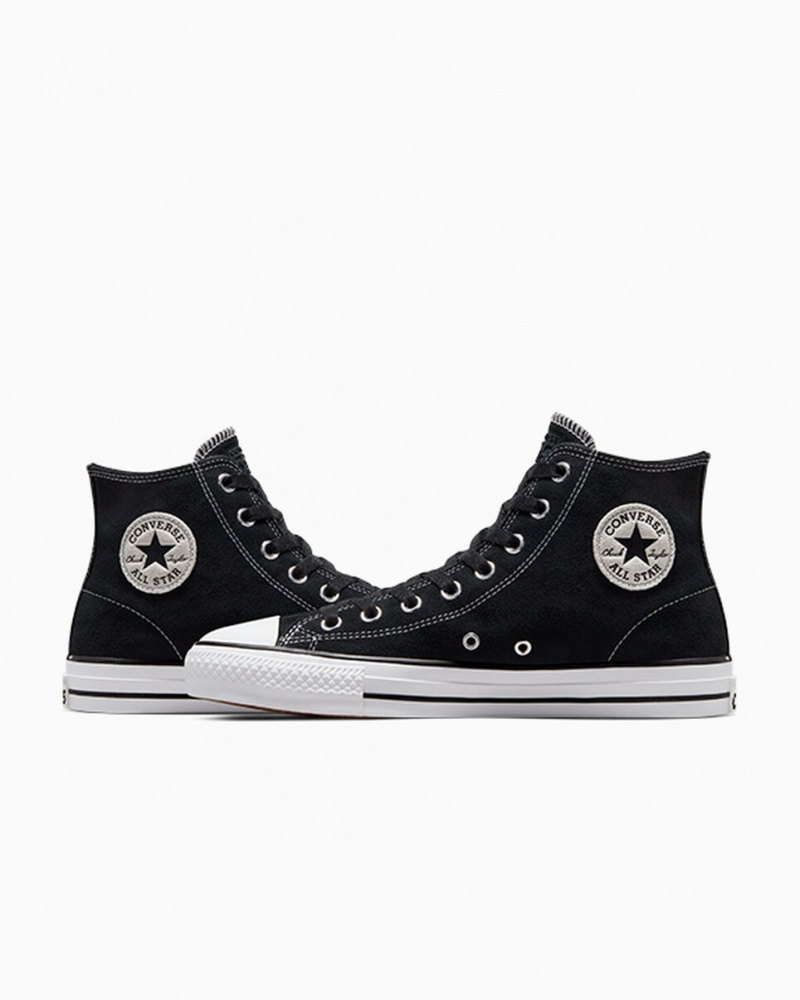 Converse CONS Chuck Taylor All Star Pro Ruskind Sort Sort Hvide | 97062GVIC