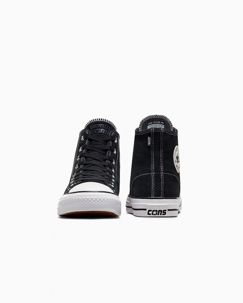 Converse CONS Chuck Taylor All Star Pro Ruskind Sort Sort Hvide | 97062GVIC