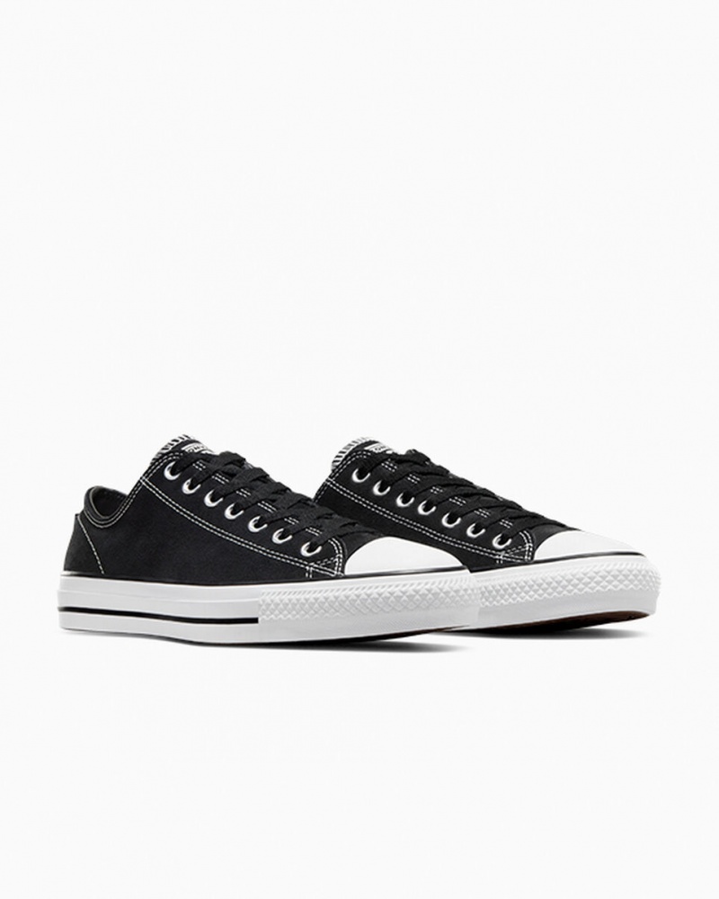 Converse CONS Chuck Taylor All Star Pro Ruskind Sort Sort Hvide | 97256CEXR