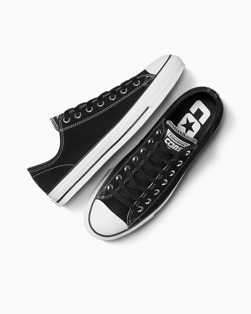 Converse CONS Chuck Taylor All Star Pro Ruskind Sort Sort Hvide | 97256CEXR