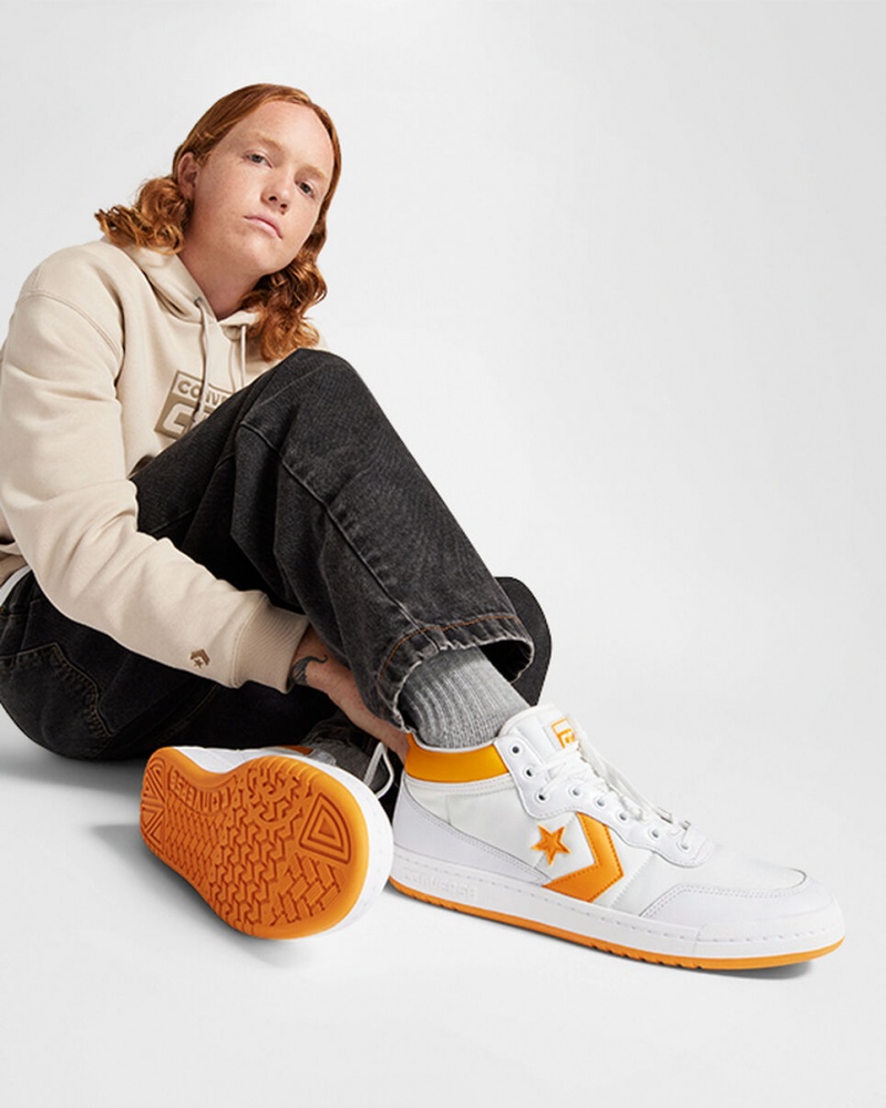 Converse CONS Fastbreak Pro Læder Hvide Lysegul Hvide | 52916RKFN