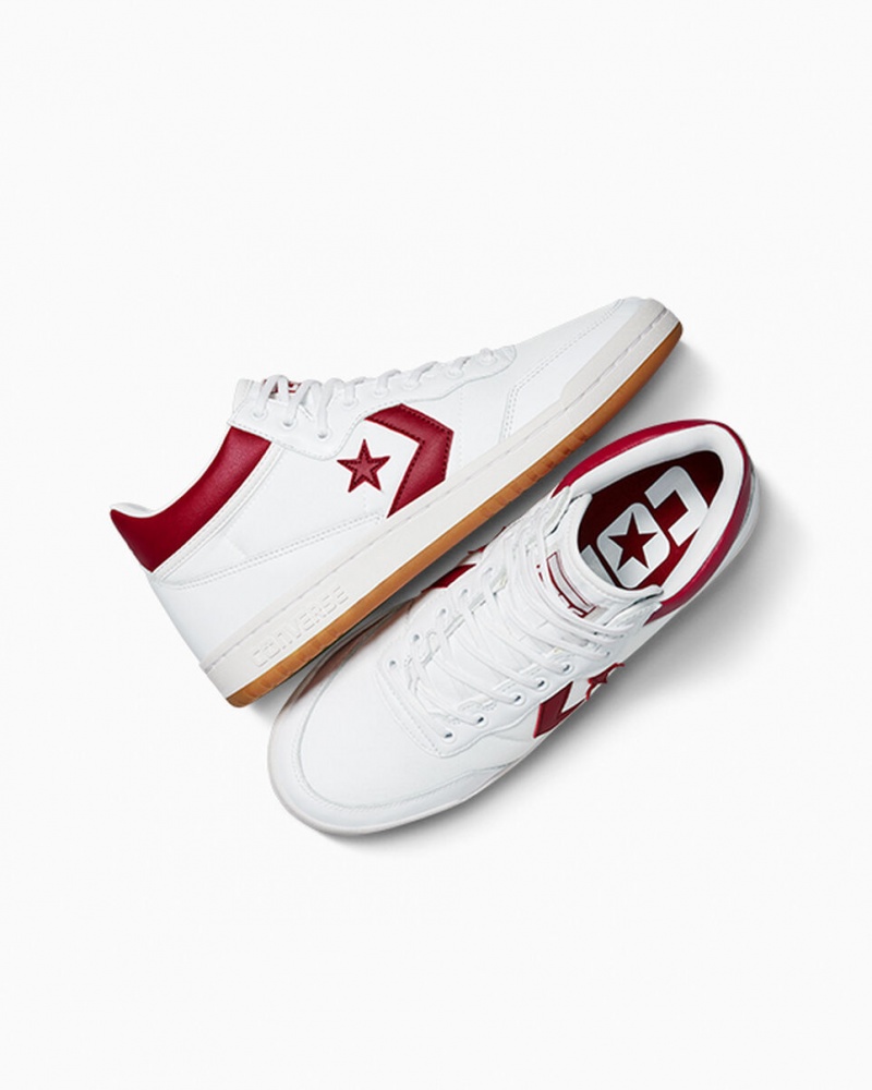 Converse CONS Fastbreak Pro Læder Hvide Rød Hvide | 50732URKT