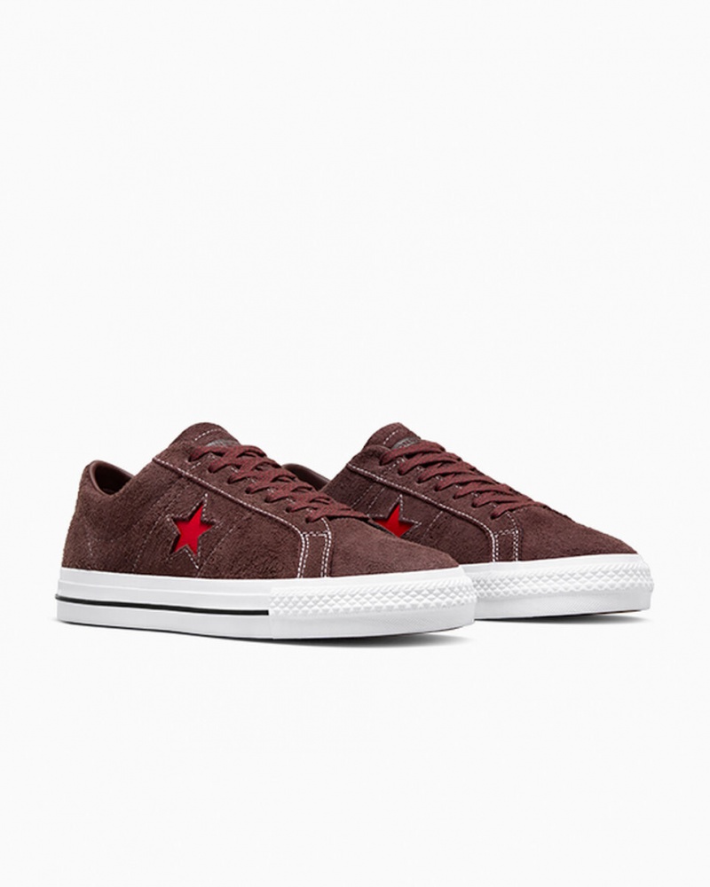 Converse CONS One Star Pro Brune Hvide Rød | 28537WUTR