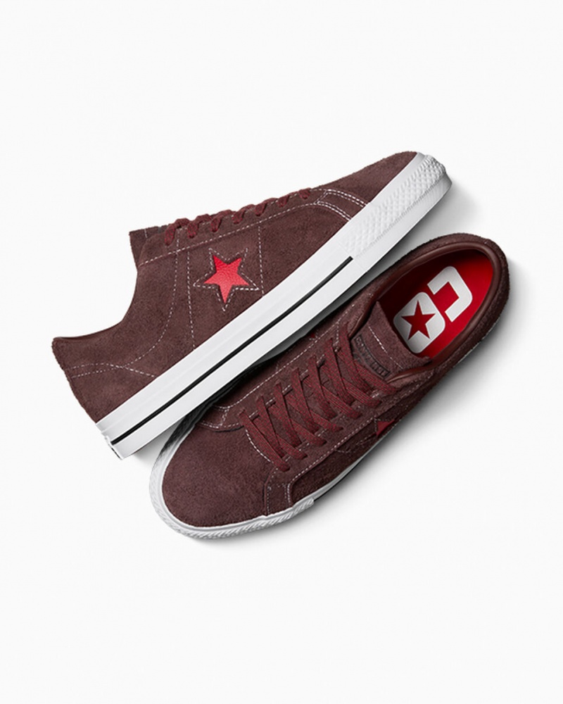 Converse CONS One Star Pro Brune Hvide Rød | 28537WUTR