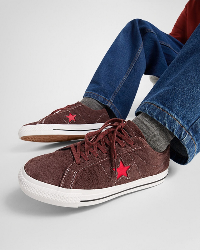 Converse CONS One Star Pro Brune Hvide Rød | 28537WUTR