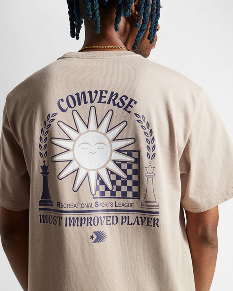 Converse Chess League Grafisk T-Shirt Wonder Stone | 30714XJOM