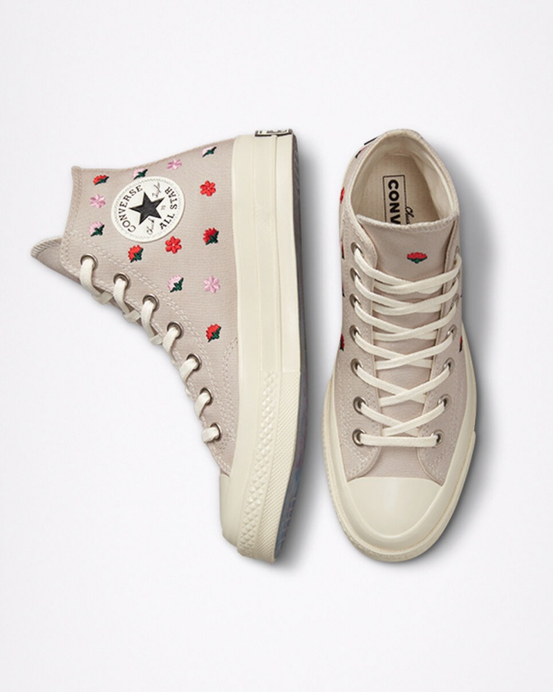 Converse Chuck 70 Floral Embroidery Desert Sand / Egret | 45372OBTI