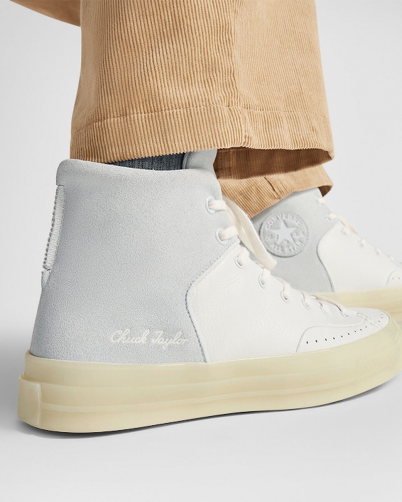 Converse Chuck 70 Marquis Læder Hvide Grå | 75943MBIL