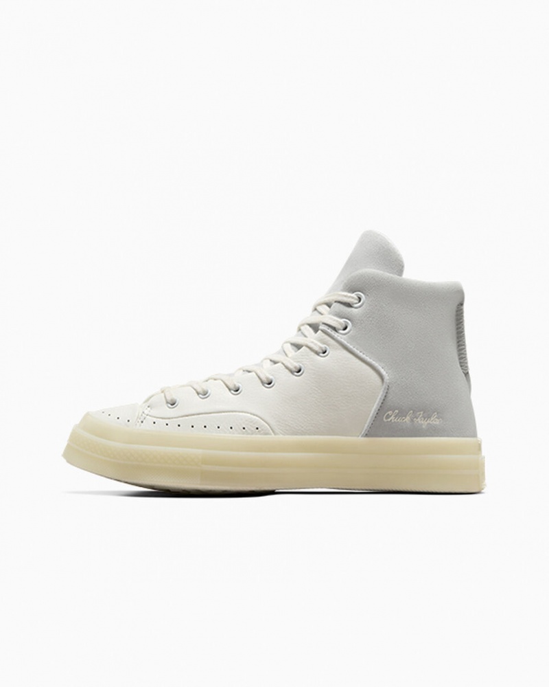 Converse Chuck 70 Marquis Læder Hvide Grå | 75943MBIL