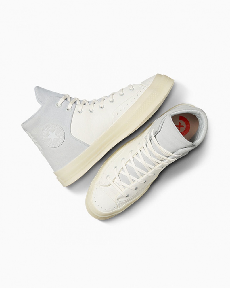 Converse Chuck 70 Marquis Læder Hvide Grå | 75943MBIL