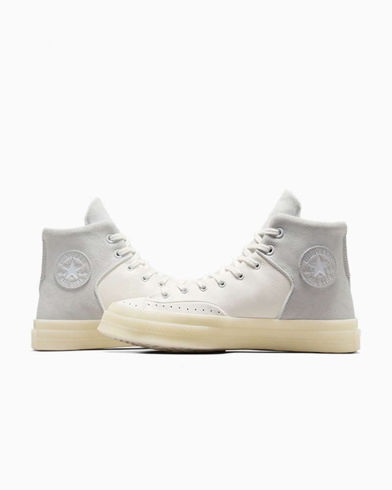 Converse Chuck 70 Marquis Læder Hvide Grå | 75943MBIL