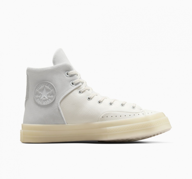 Converse Chuck 70 Marquis Læder Hvide Grå | 75943MBIL