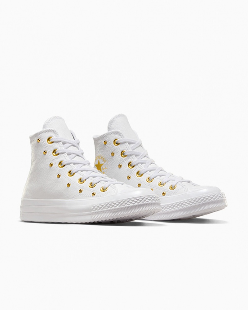 Converse Chuck 70 Star Studded Hvide Hvide Guld | 40531QTOF