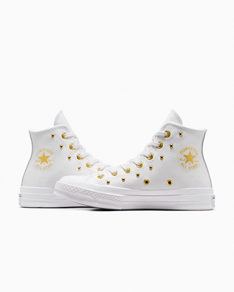 Converse Chuck 70 Star Studded Hvide Hvide Guld | 40531QTOF