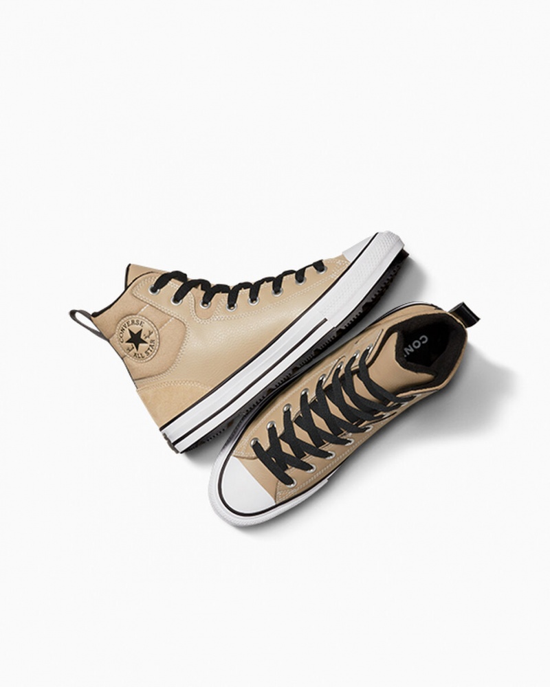 Converse Chuck Taylor All Star Berkshire Boot Khaki Sort Hvide | 67540ULSO