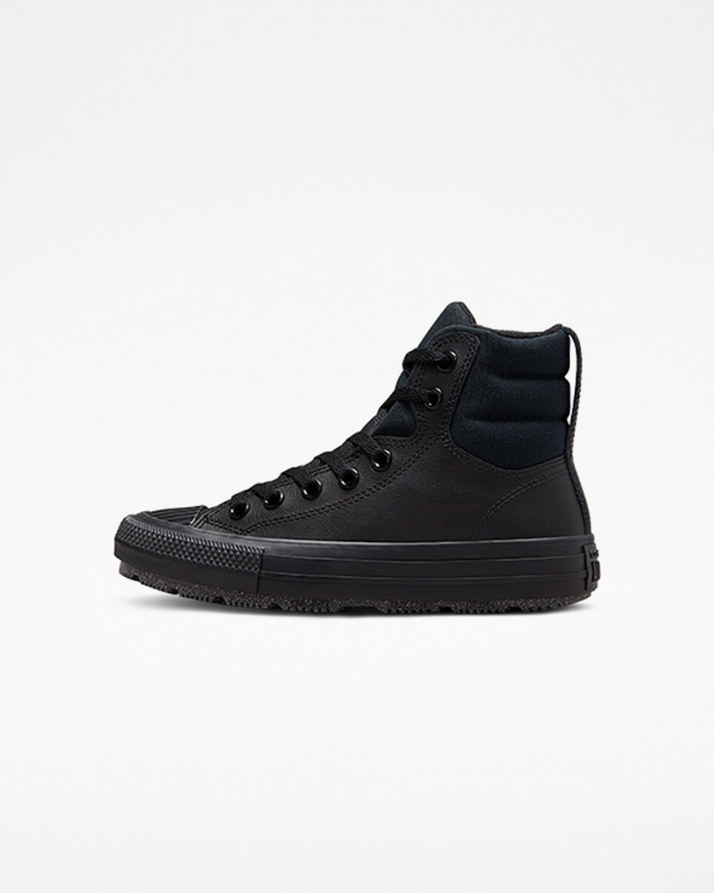 Converse Chuck Taylor All Star Berkshire Boot Læder Sort Sort Grå | 84312LOGM