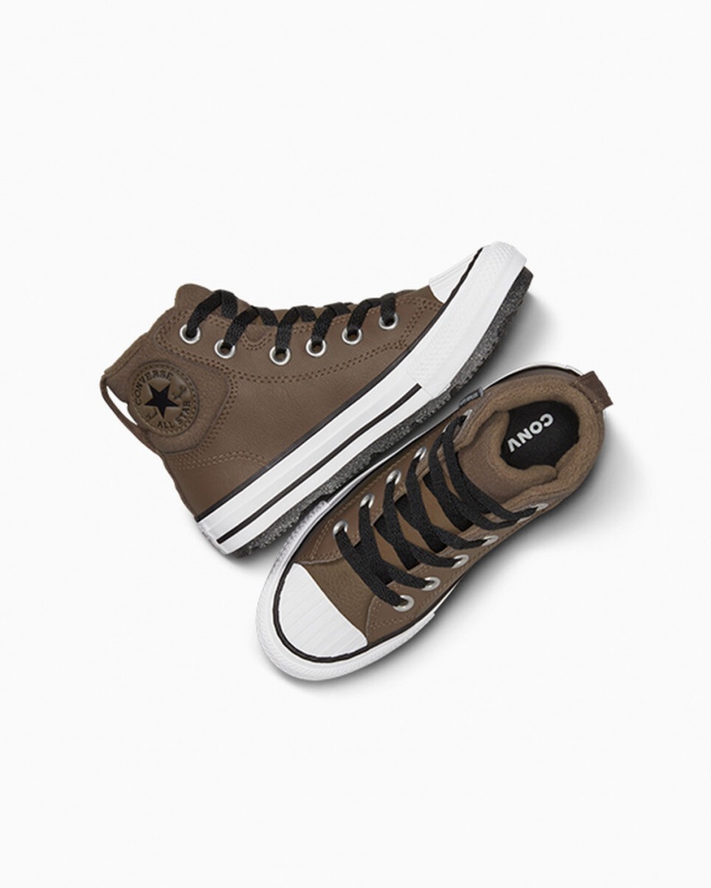 Converse Chuck Taylor All Star Berkshire Boot Læder Sort Hvide | 20741YKTS